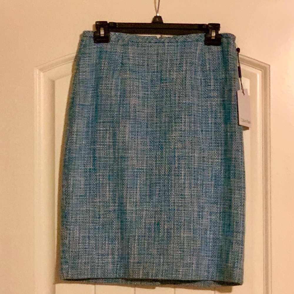 NWT Teal Tweed Calvin Klein Skirt